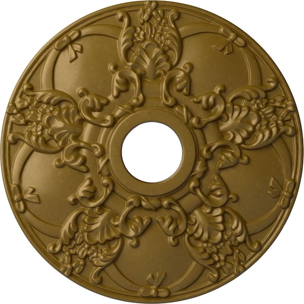 Ekena Millwork Norwich Ceiling Medallion (Fits Canopies up to 4 1/2"), Hnd-Painted Gold, 18"OD x 3 1/2"ID x 1 3/8"P CM18NOGLS - main